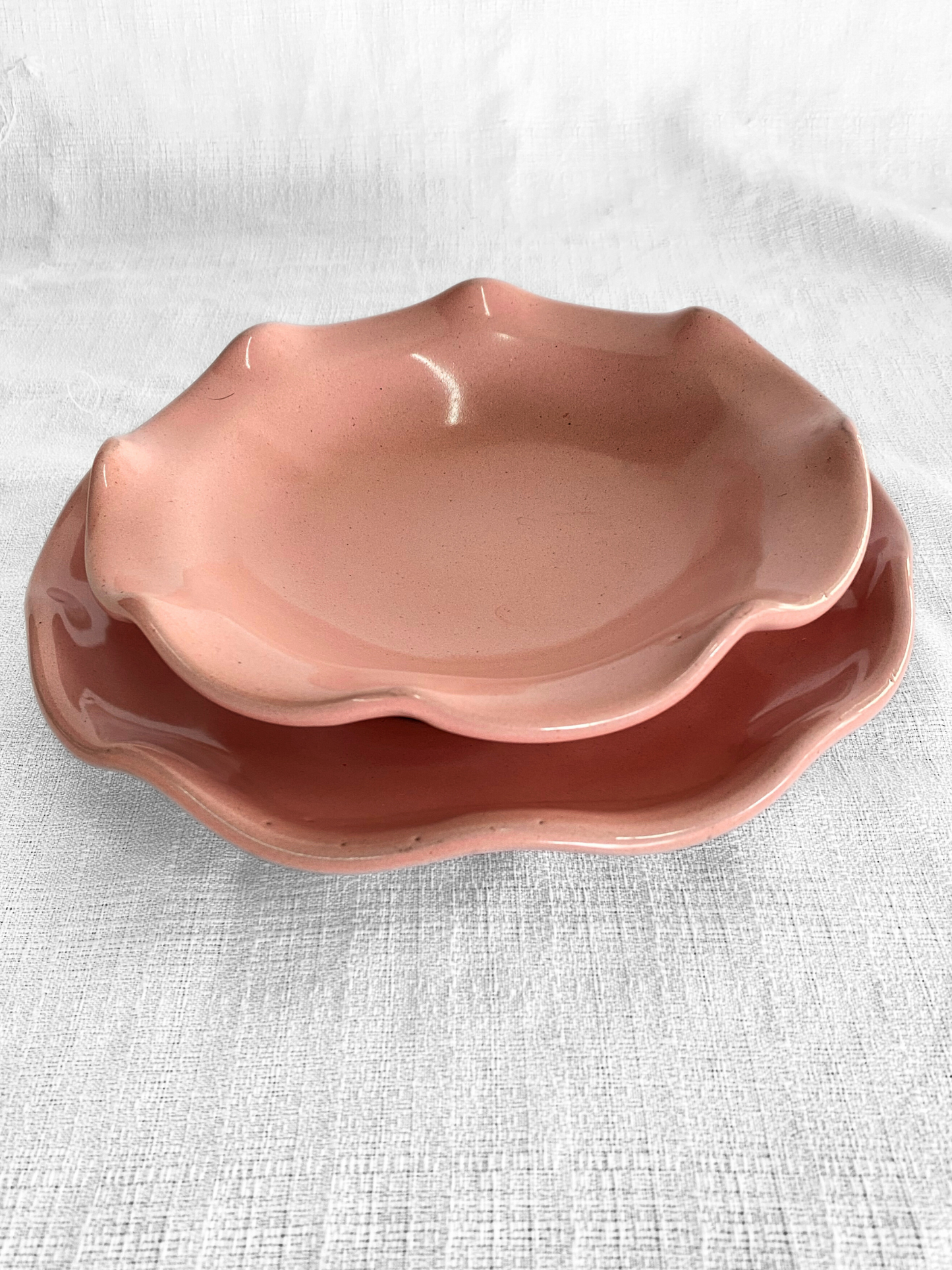 Vajilla Ondulada Rosa set 2 piezas