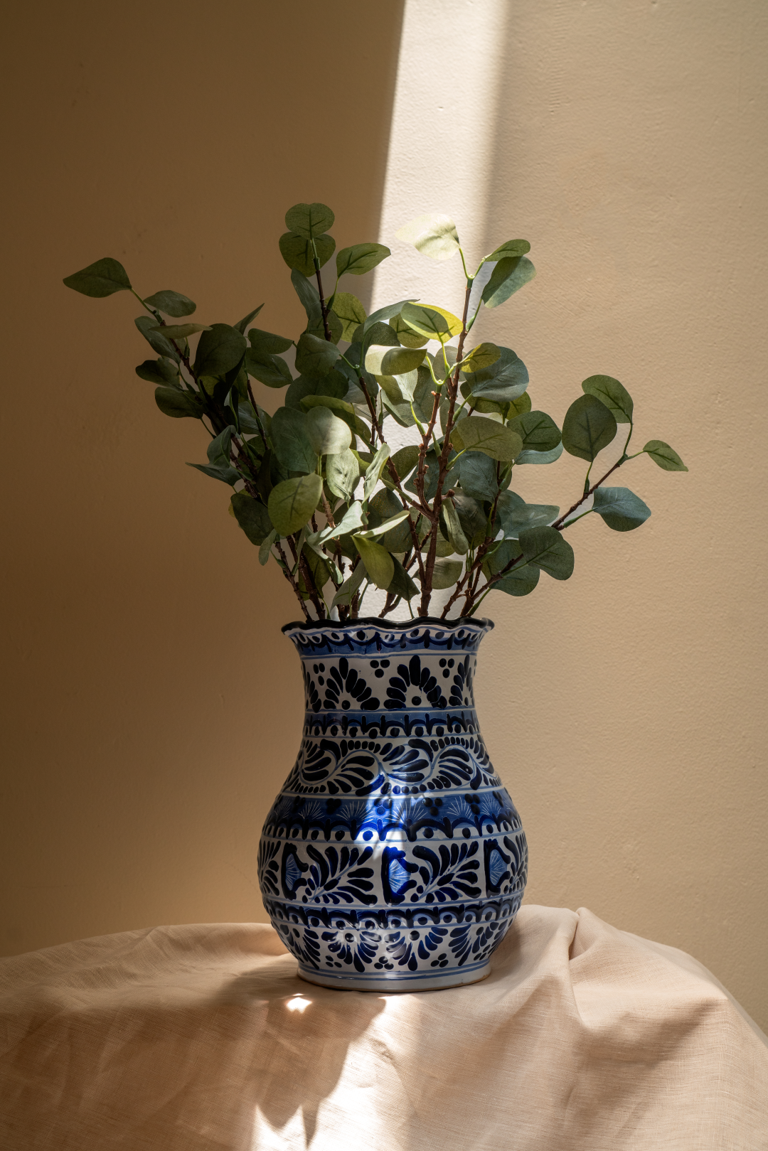 Jarrón de Talavera: Sueño Azul